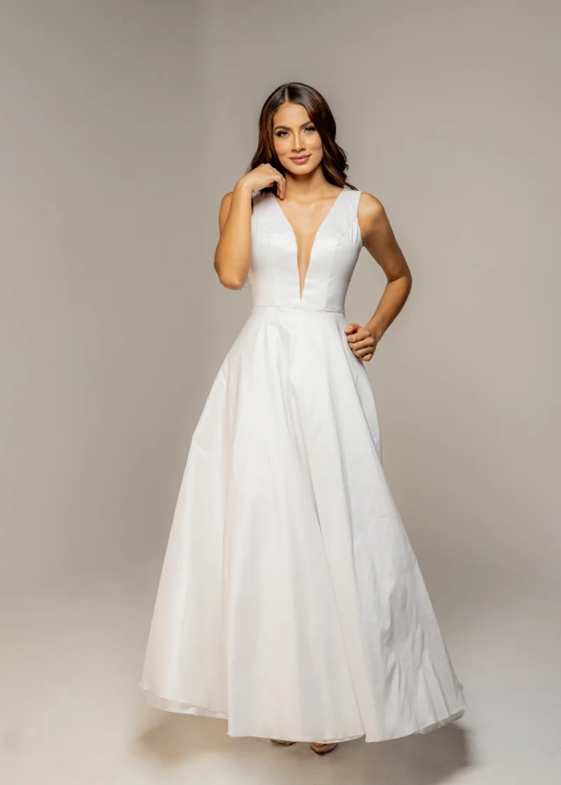 Vestido de tafetán Blanco