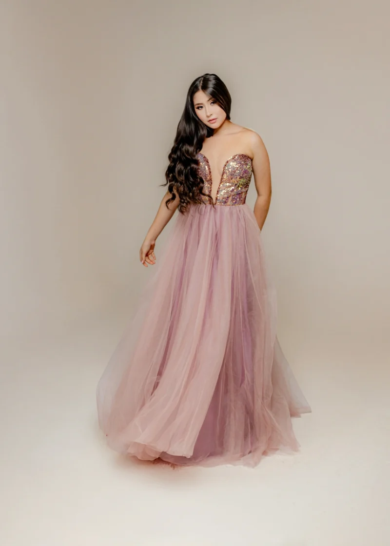 Vestido Quinceaños Malva